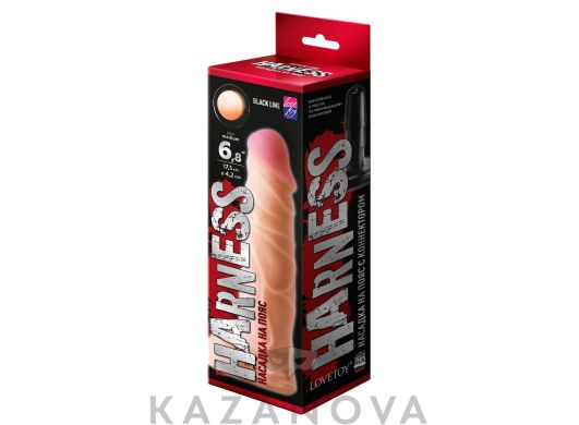 Насадка для страпона Harness из киберкожи телесный 18 см 304