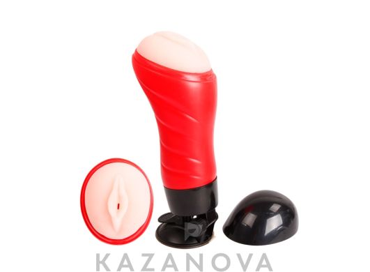 Мастурбатор Crazy Bull Delia из киберкожи с вибрацией в колбе-корпусе